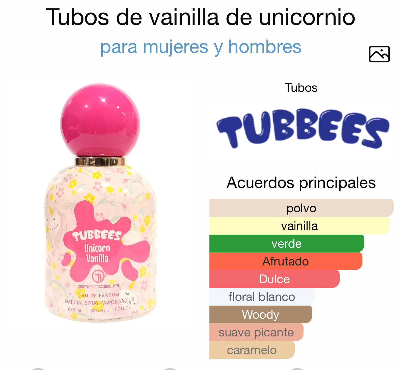 Unicorn vainilla tubees